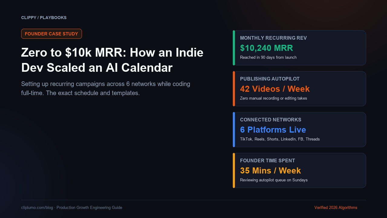 Zero to $10k MRR: How an Indie Dev Scaled an AI Calendar with Autopilot